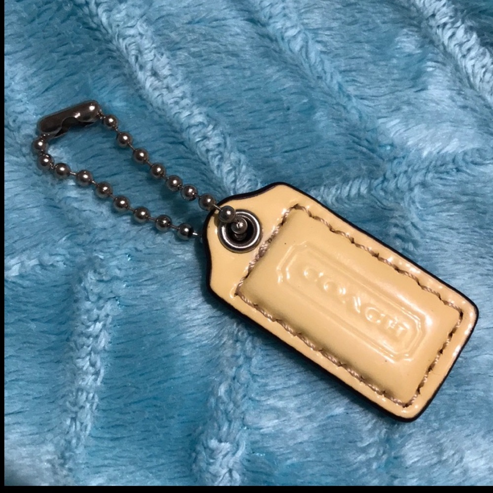 Coach Cream Leather Keychain for poppy bag
